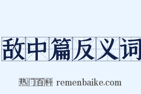 敌中篇反义词是什么意思的图片